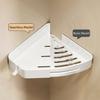 No-drill Triangle Bathroom Shelf, Wall-mounted Storage Rack for Washing Room and Toilet, Cream Style