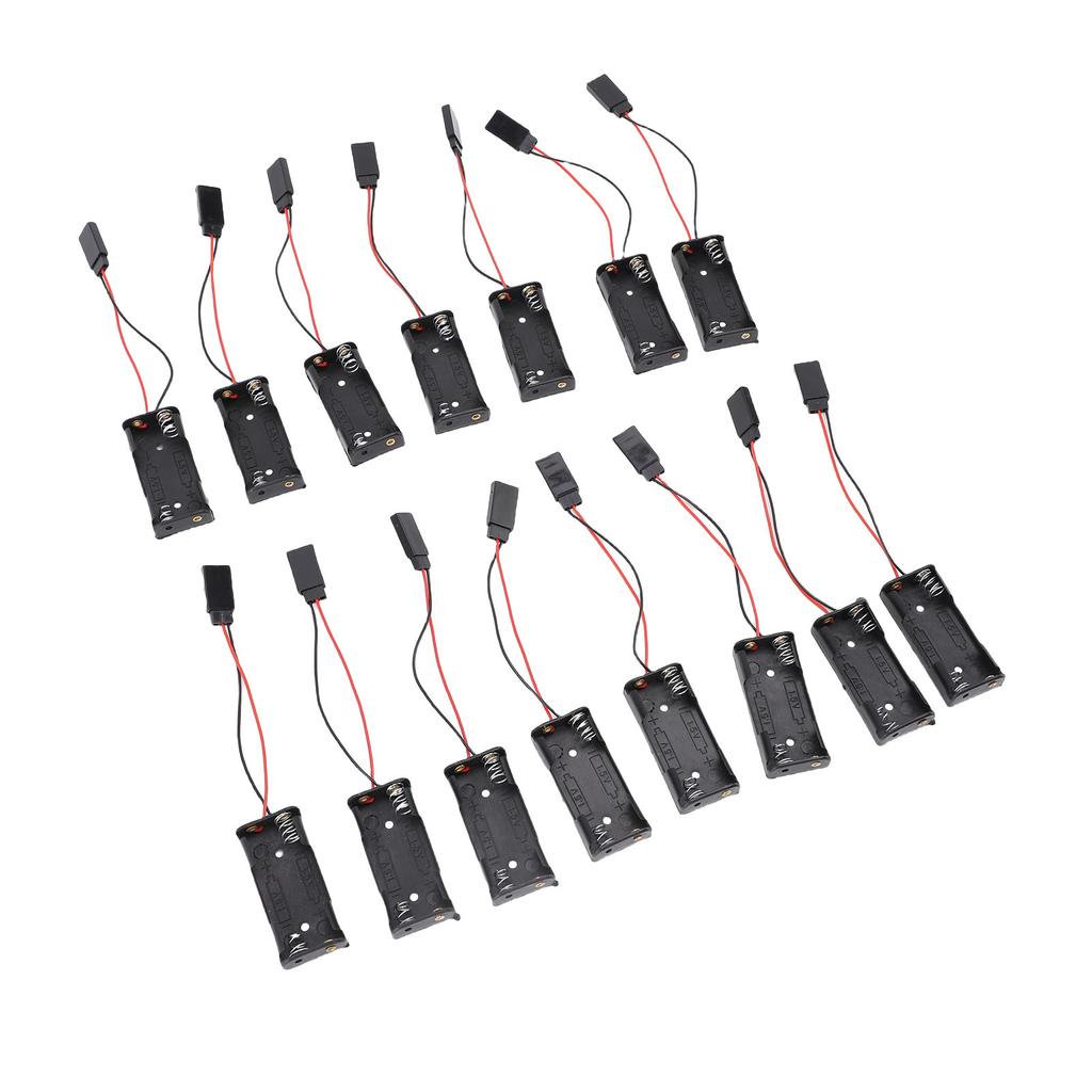 15 Pcs 2 AAA Battery Holder 2xAAA Battery Box with Thick Wire for Various Projects