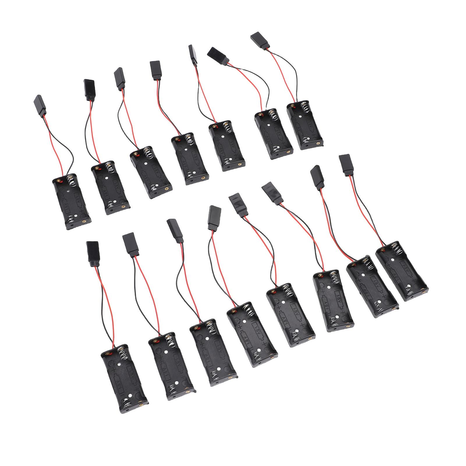 

15 Pcs 2 AAA Battery Holder 2xAAA Battery Box with Thick Wire for Various Projects