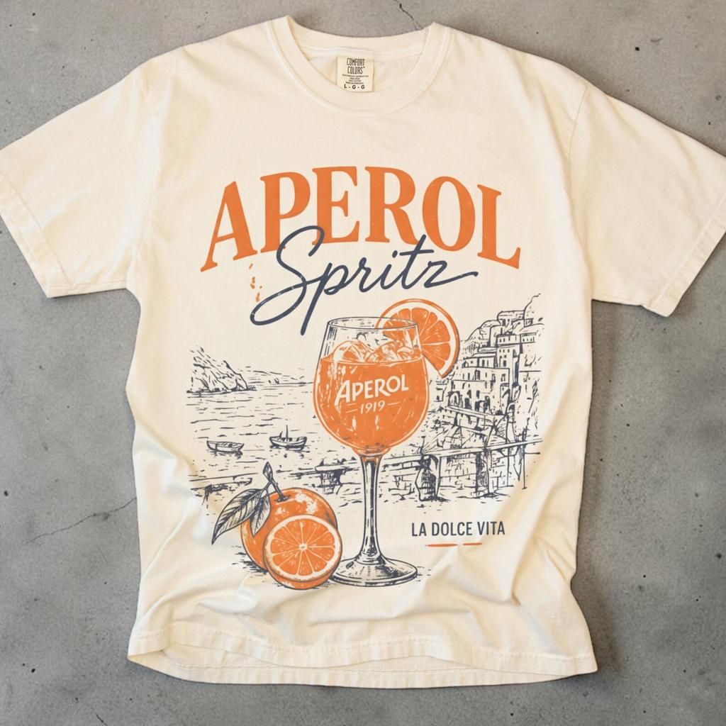 Camiseta Aperol Spritz, Camiseta La Dolce Vita, Unisex Comfort Colors, Camiseta Italiana, Amor a la Primera Burbuja, Camiseta de Cóctel, Camiseta de Vacaciones