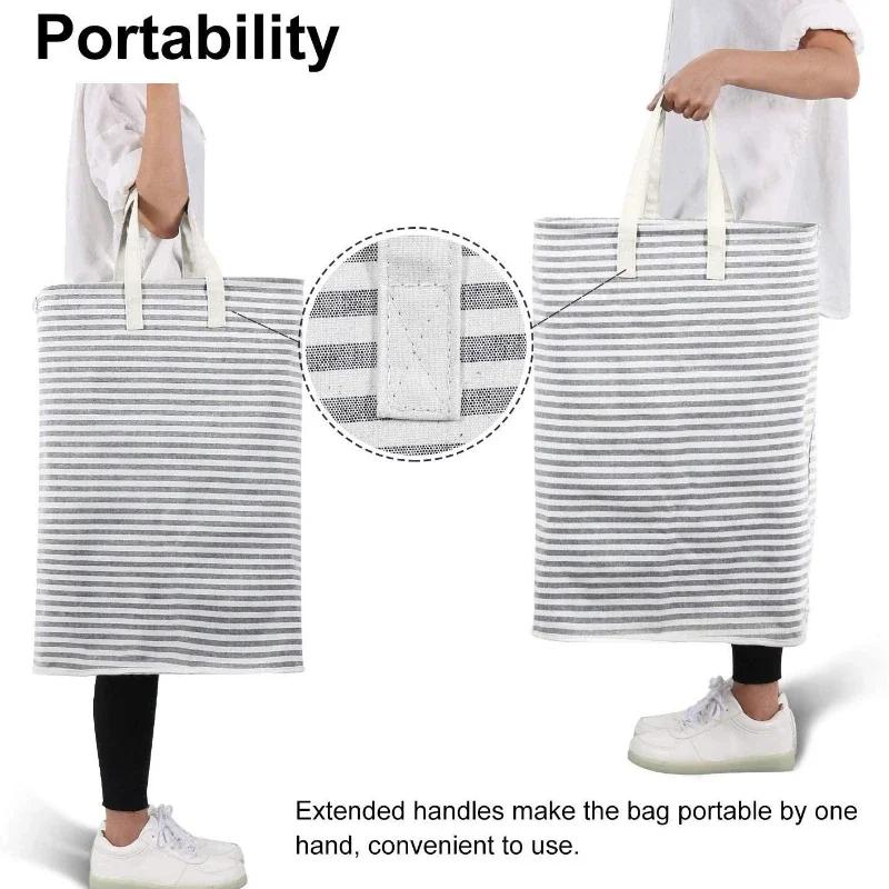 72L Freestanding Laundry Hamper Collapsible Large Clothes Basket with Easy Carry Extended Handles for Clothes Toys Grey