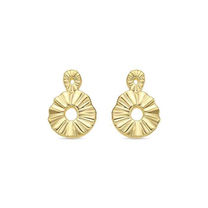 Boucles d'oreilles - LUXENTER - Akdro - Plaqué or 18k - 32 x 22,4 mm - Fermoir pression