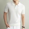 IMAGINEX Men's Business Casual Lyocell Linen Knit Short-Sleeve T-Shirt