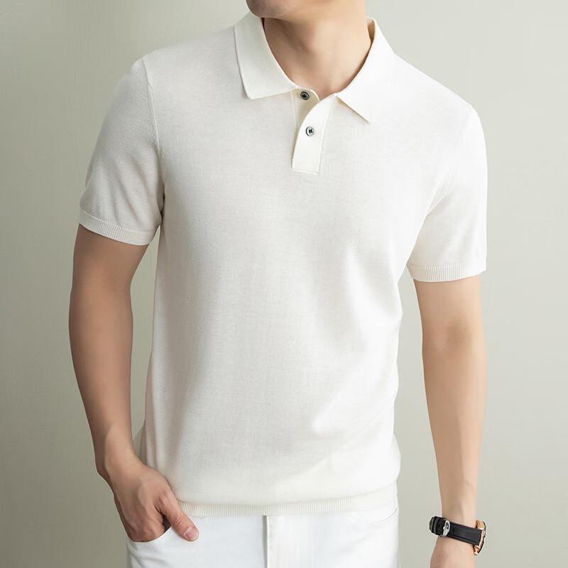 IMAGINEX Men's Business Casual Lyocell Linen Knit Short-Sleeve T-Shirt