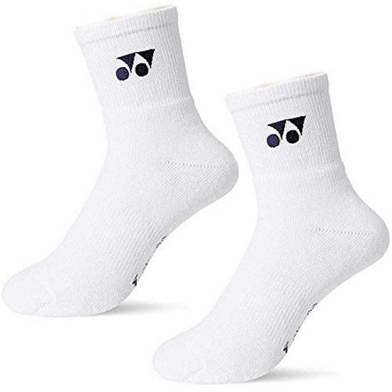 YONEX Mens Half Socks 2-Pair Set 19122-2SET (White)