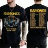 T-shirt Girocollo con Grafica Punk Rock Creativa Ispirata con Arte del Tour dei Ramones per Appassionati di Musica Hip Hop Streetwear
