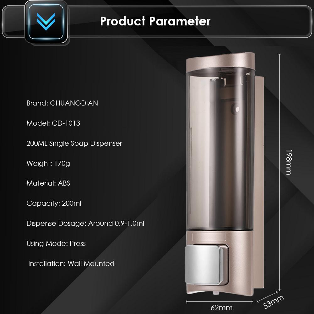 Dispenser Manuale Sapone Liquido da Parete Dispenser Shampoo Liquido Gel Doccia Detergente Mani Dispenser Lozione per Bagno per