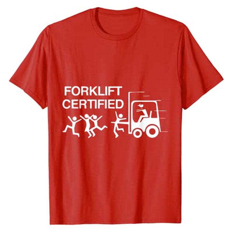 Funny Forklift Operator Forklift Certified Retro Vintage T-Shirt Humor Funny Graphic Tee Husband Gift Men's Fashion Cool Clothes