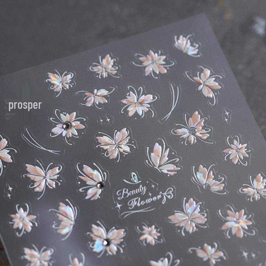 TENSOR Frosted Self-Adhesive Nail Stickers with Rhinestones (TL-269) - Hot Stamping Series