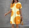 Fashion 3D Print Summer Dress Loose Casual Short Sleeve O-Neck Mini Dress