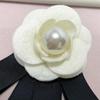 New Black Bowtie Ribbon Bow Brooch Fabric Camellia Flower Brooch Pins Vintage Wedding Party Brooches For Women Accessories