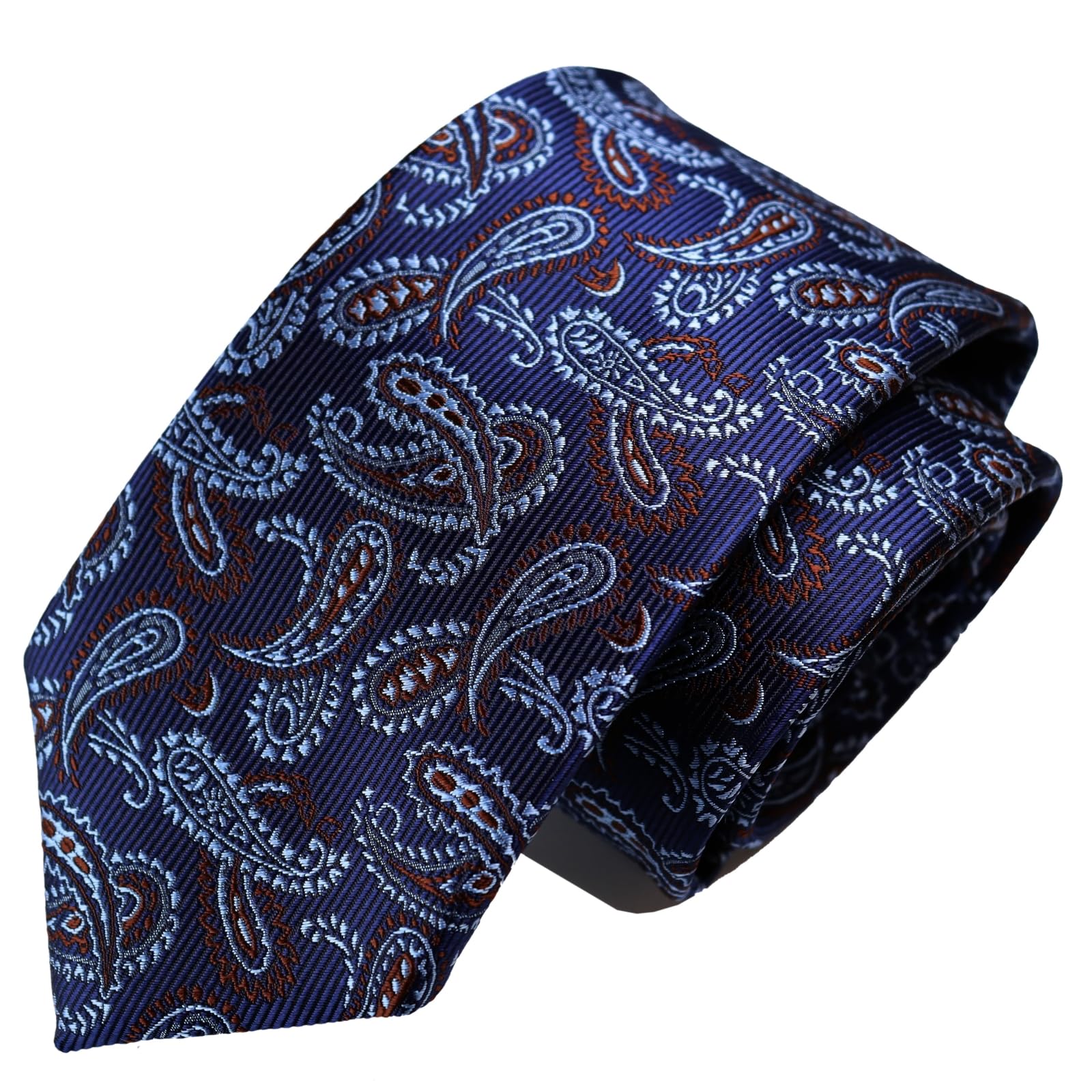 

[Michiko London] Short Tie, Approx. 137cm in Length, Wrinkle-resistant bonded fabric, Made in Japan, KOSHINO brand, Paisley pattern, 100% Silk,