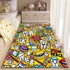 "Colorful Dental Icons with Cartoon Teeth Design. Non-slip Rug Suitable for Living Room and Bedroom Sofas."