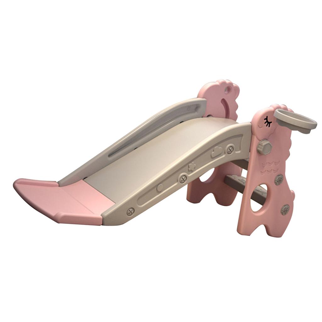 Indoor Toddler Slide with Basket Stable Foldable Multifunction Indoor Kids Slide Playground With Small Basketball for Home