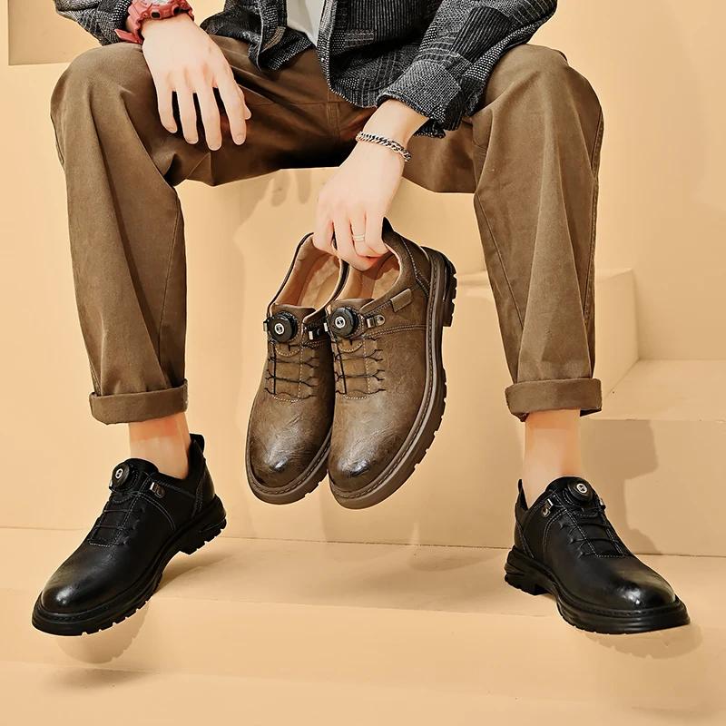Vår Herr PU Läder Casual Skor Lyxmärke Mjuka Sneakers Andningsbara Mockasiner Herr Promenad Körskor Business Oxfords