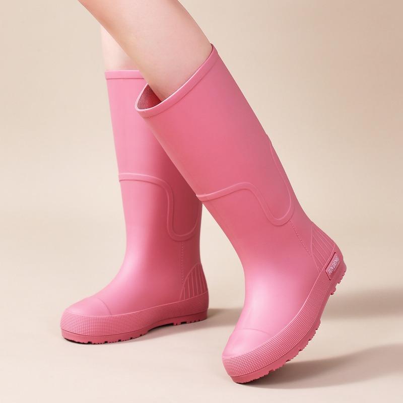Tall Tube Fashion Rain Shoes Female Adult Water Boots Long Tube Waterproof Non-slip Outdoor Rainforest Boots