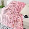 Cherry Blossom Plum Branch Pink Flower White Throw Blanket Warm Microfiber Flannel Blanket Bedroom Decor Blankets For Beds