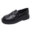 Mocassini da donna primavera e autunno scarpe singole jk versatili plateau primavera neri a un pedale tacco spesso retrò stile britannico scarpe in piccola pelle
