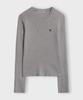 CHICKS Slim Fit Ribbed Round Knit Back Melange