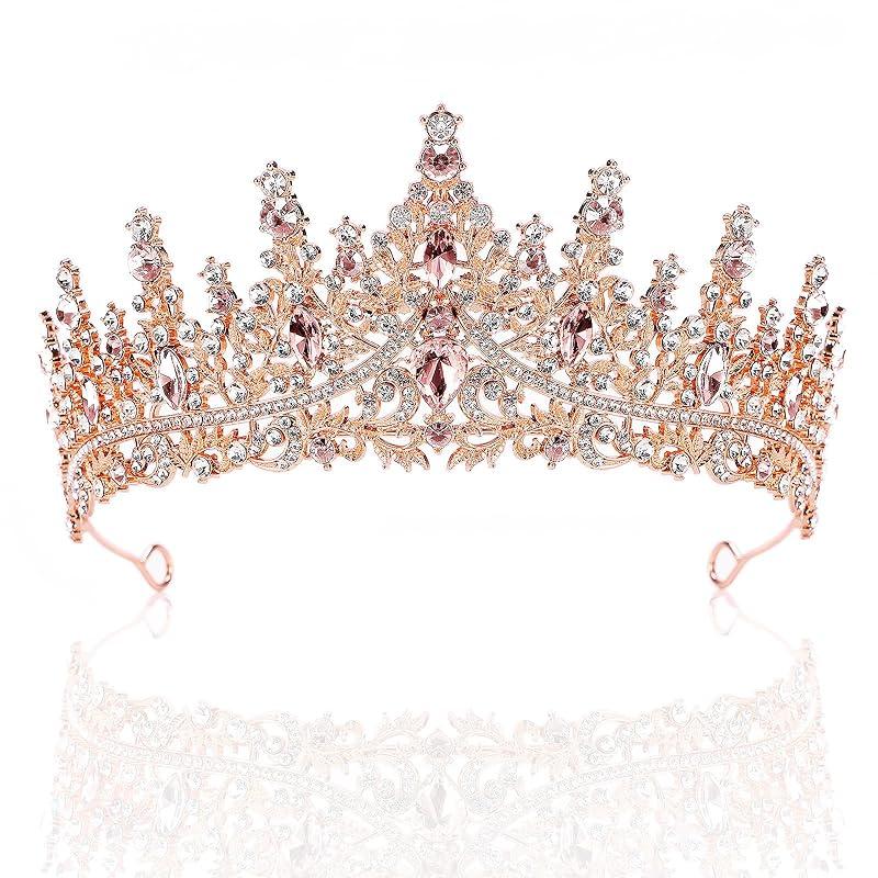 Tiara for Women, Crystal Queen Crowns, Rhinestone Princess Tiaras, Royal Hair Accessories Perfect for Birthday Decorations, Wedding Brides, and