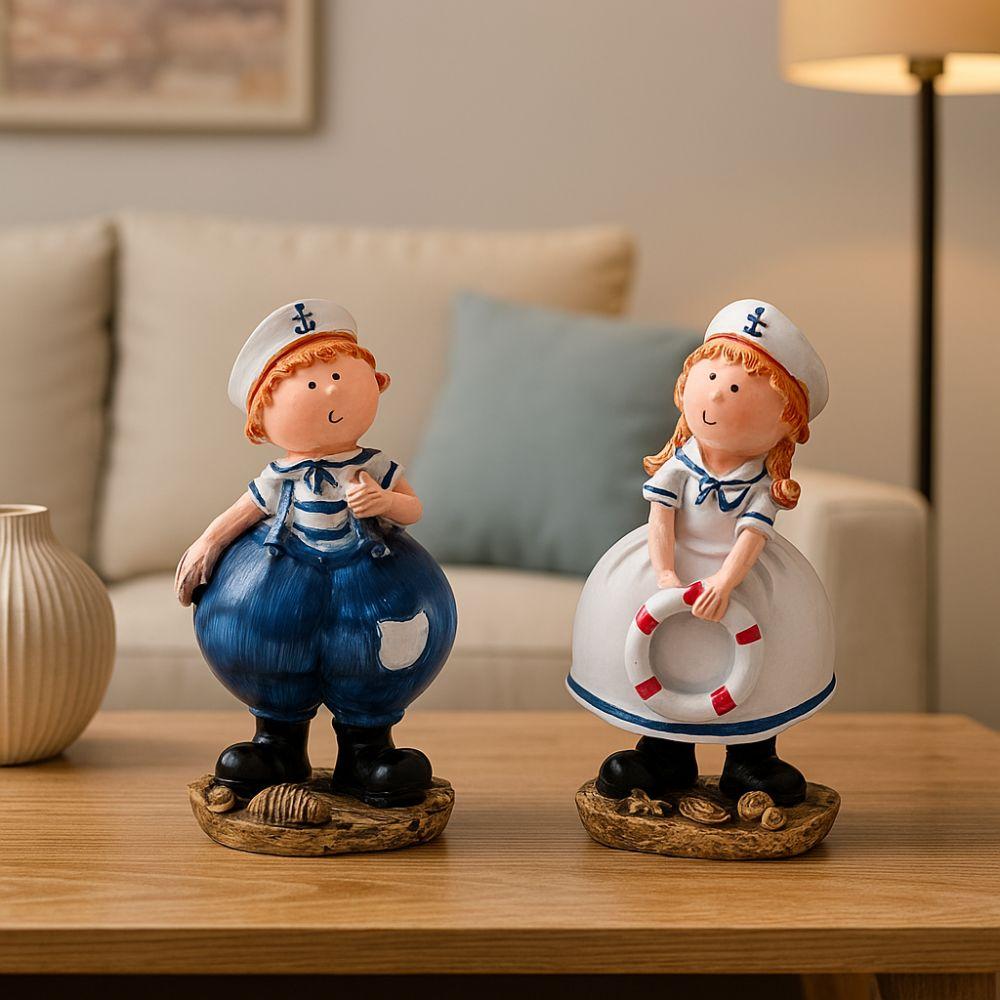 Resin Crafts Salute Doll Ornament Mediterranean Style Couple Figure Model  Home Decoration