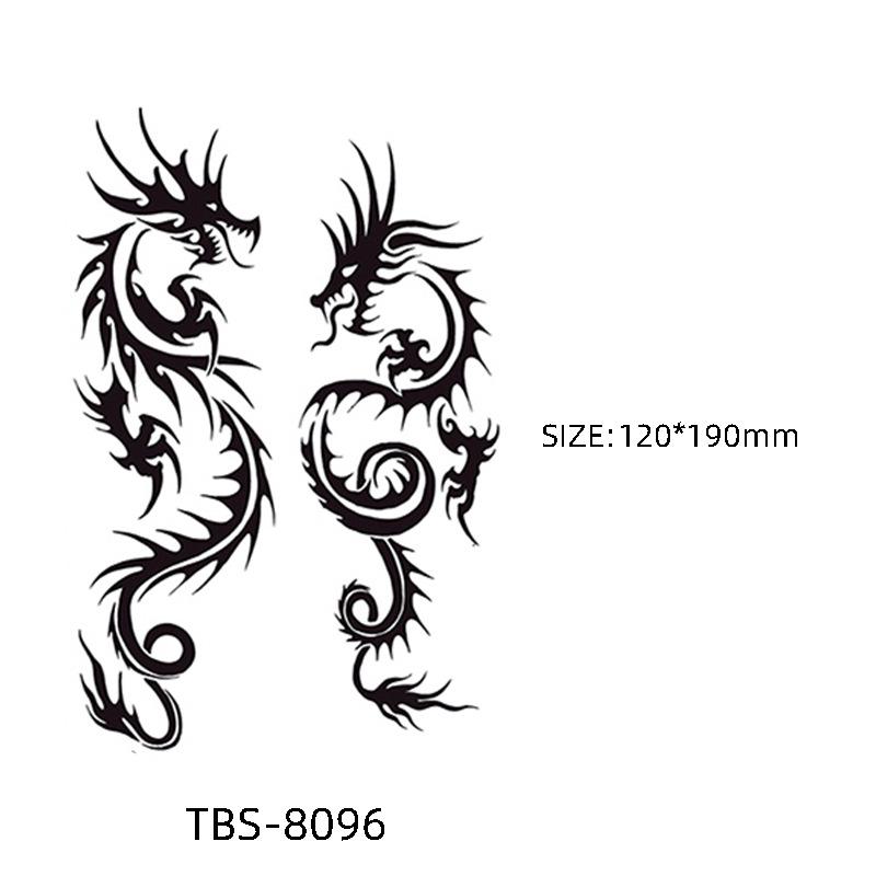 Waterproof Semi-Permanent Black & White Totem Flower Tattoo Stickers