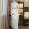 2025 Autumn Satin Flared Sleeve Shirt & Bodycon Skirt Set for Women