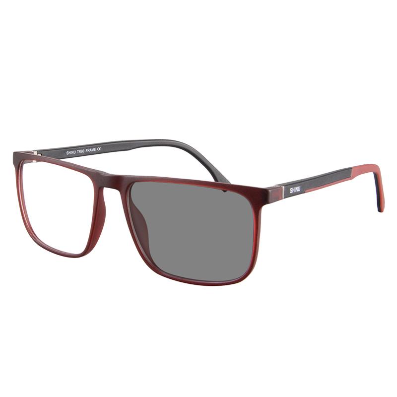 Shinu Men'S Glasses Photochromic Myopia Glasses Men Shortsighted Glasses Transition Grey Lens Eyeglasses