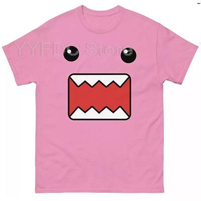 Retro Guitar Playing Domo T Shirt Harajuku Fashion Cartoon Print Tshirt Unisex Women Summer Cotton Round Neck Short Sleeve Tee Top
