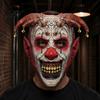 Spooky Devil Horn Costume Mask Halloween Scary Horns Mask, with Bell Decor, Breathable Comfortable Creepy Clown Bells Latex Headgear, for Adult