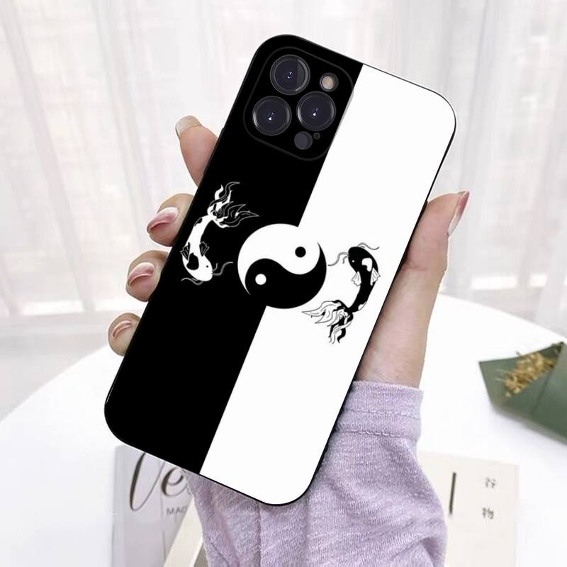 Pouzdro na telefon s uměním Jin Jang ryb Silikonové měkké Pro iphone 14 13 12 11 Pro Mini XS MAX 8 7 6 Plus X 2020 XR Kryt