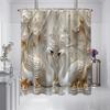 1PC 3D relief swan pattern printed shower curtain, with 12 hooks, suitable for bathroom showers, bathtub, home use
