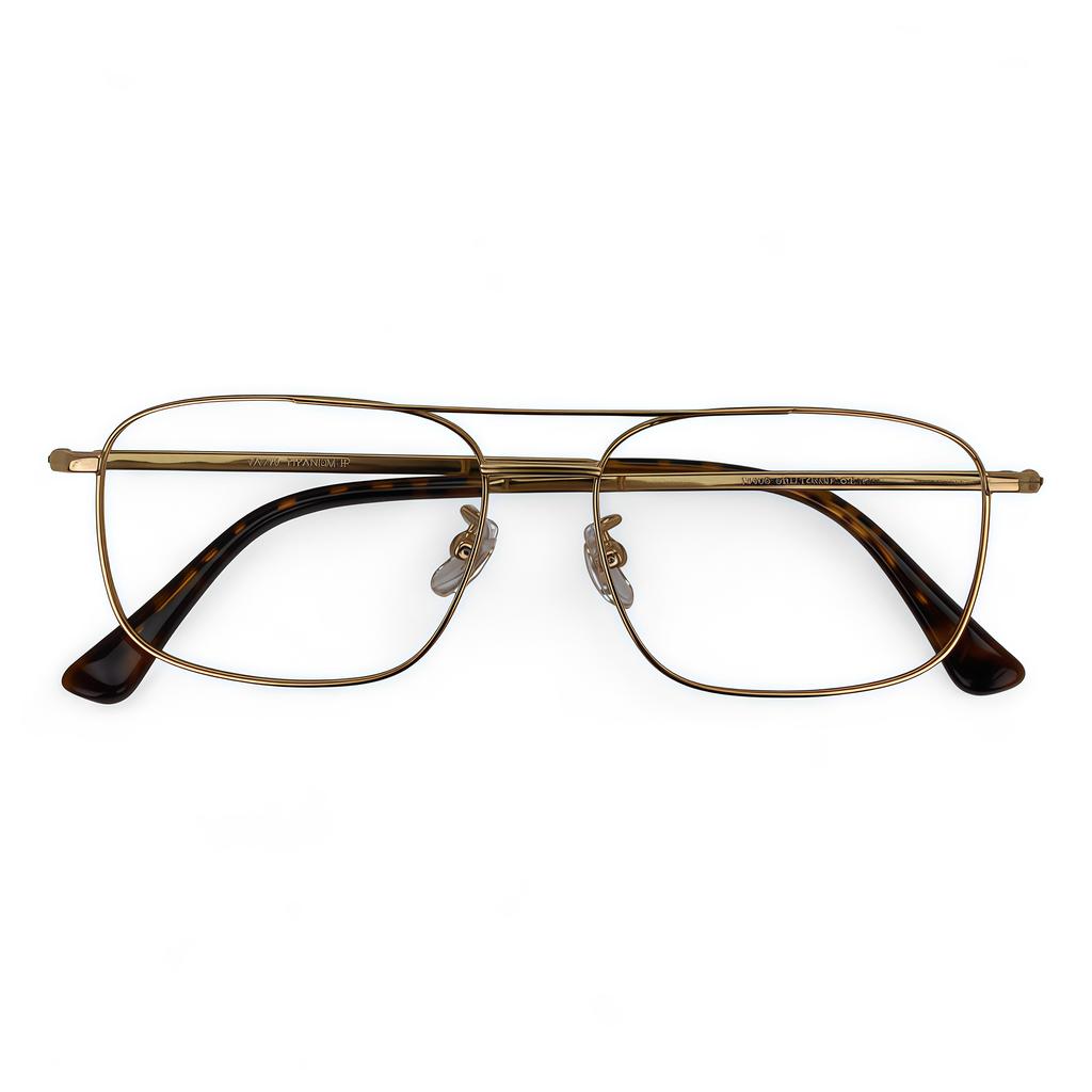 Adije Tiran (Gold) La1052 Eyeglass Frames Double Bridge Titanium Gold Frames