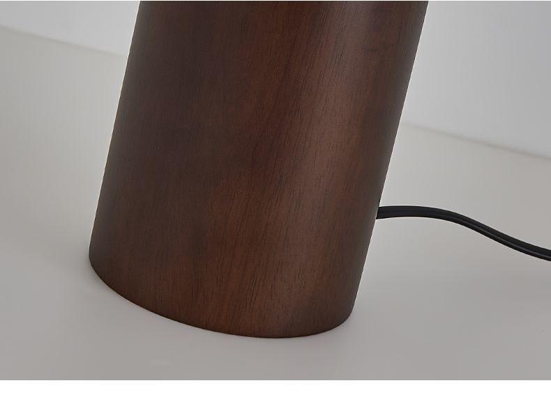 Mid-Century French Retro Solid Wood Bedside Lamp with Wabi-Sabi Style for Bedroom or Living Room