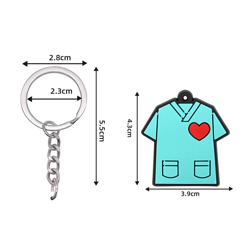10Pz Portachiavi Medico Stetoscopio Uniforme da Infermiera Per Infermiera Medico Portachiavi Donne Uomini Moda Accessori Chiavi Medici Regalo per Amici