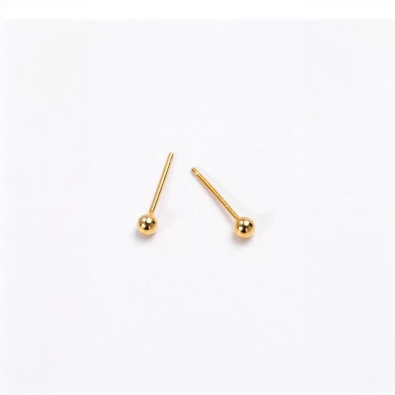 3/4/5/6Mm Classic Titanium Steel Dot Ball Stud Earrings Unisex Gold Color Stackable Simple Women'S Jewelry Christmas Gifts