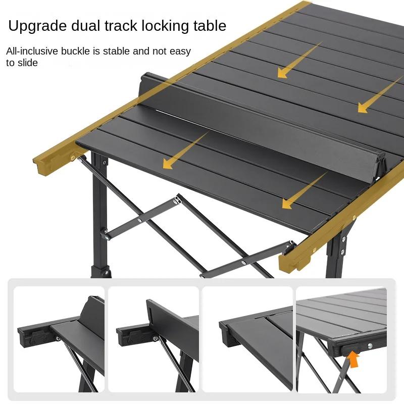 Portable Camping Table Folding Picnic Table Aluminum Folding Camping Table Adjustable Liftable Legs with Bag Outdoor