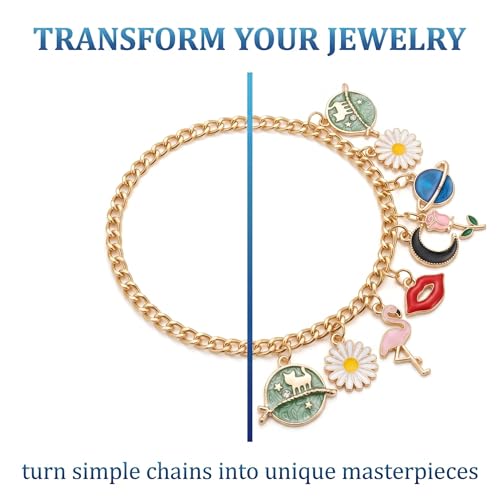 KAHZOR 50Pcs Charm Pendant Set for DIY Jewelry Making, Small Alloy Charms for Necklace Bracelet Earring Crafting