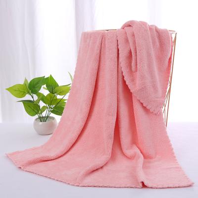 Coral Fleece Towel Bath Towel Enlarged and Thickened Soft Absorbent Lace 70*140 Quick-drying Beach Towel
