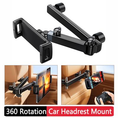 Car Tablet Holder Stretchable Arm Car Headrest Tablet Mount 360 Rotation Headrest Stand Cradle for iPad Pro Air Mini Samsung Tab