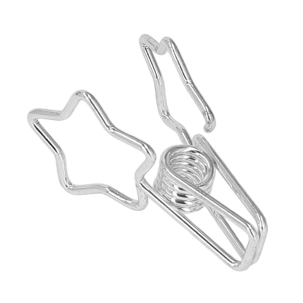 100Pcs Star Clips Hollow Out Cartoon Strong Clamping Sturdy Small Paper Clips for Documents Clothes Papers
