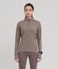 KALEG Womens Pacer Half-Zip T Shirts_Dark Biege