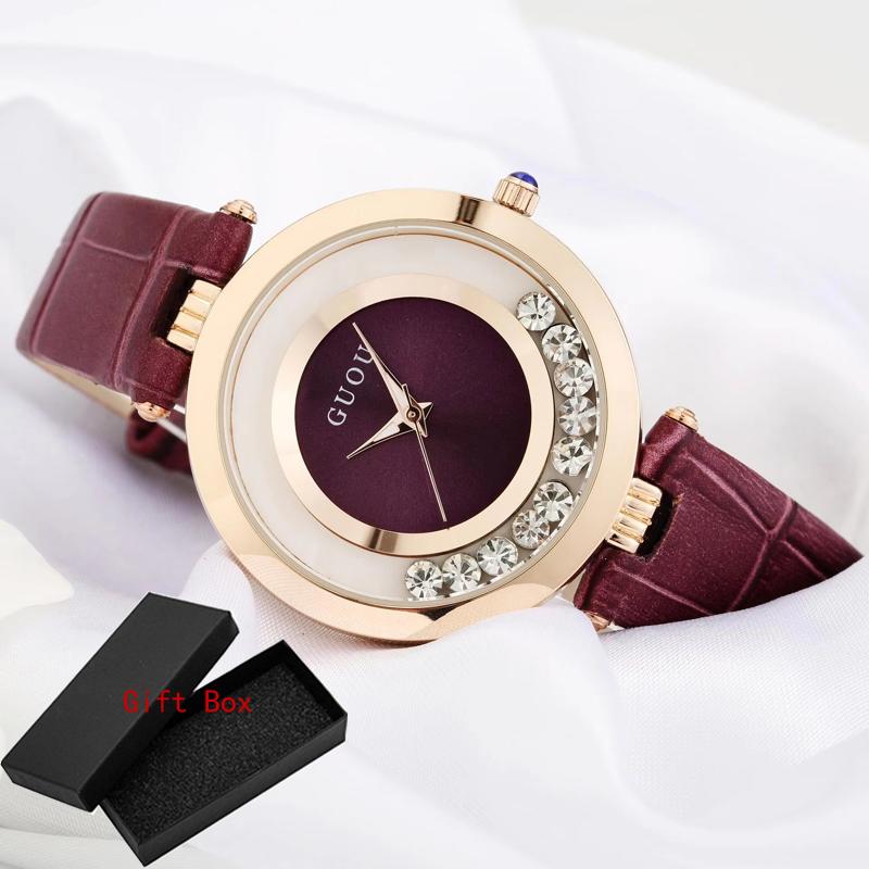 Mode GUOU Armbanduhr Luxus Glitzer Diamant Damen Frauen Uhren Lässig Mädchen Frauen Uhr montre femme reloj mujer