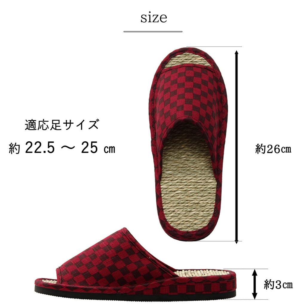 IKEHIKO Checkered Zori Size M sizes Gift Wrapping Perfect for Day or Gift Box Shichito Igusa Slippers, Blue, (Fits 22.5-25cm), Available, Father's