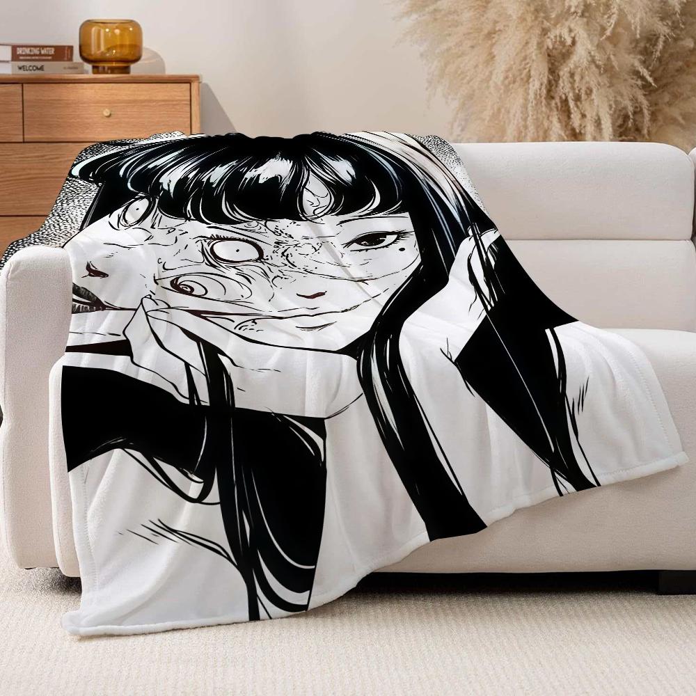 Horror anime Tomie Kawakami Blanket For Sofa Office Bed Plane Travel Sleep Read Relax Camping Soft And Warm