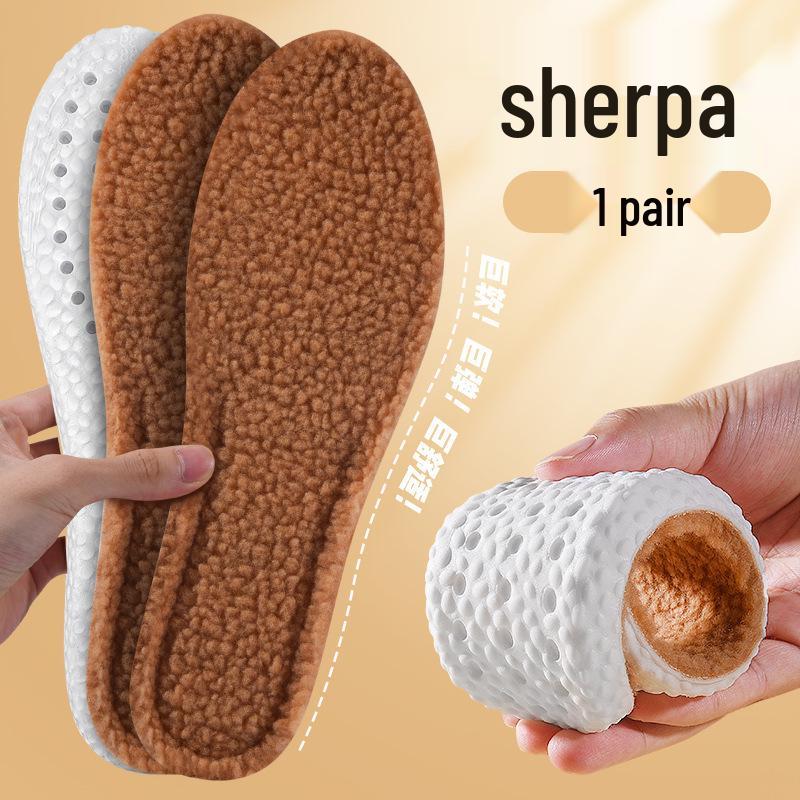 Unisex Winter Velvet Insoles: Warm, Soft, Sweat & Odor-Absorbing, Shock-Reducing, Lambswool Comfort for Pain-Free Feet