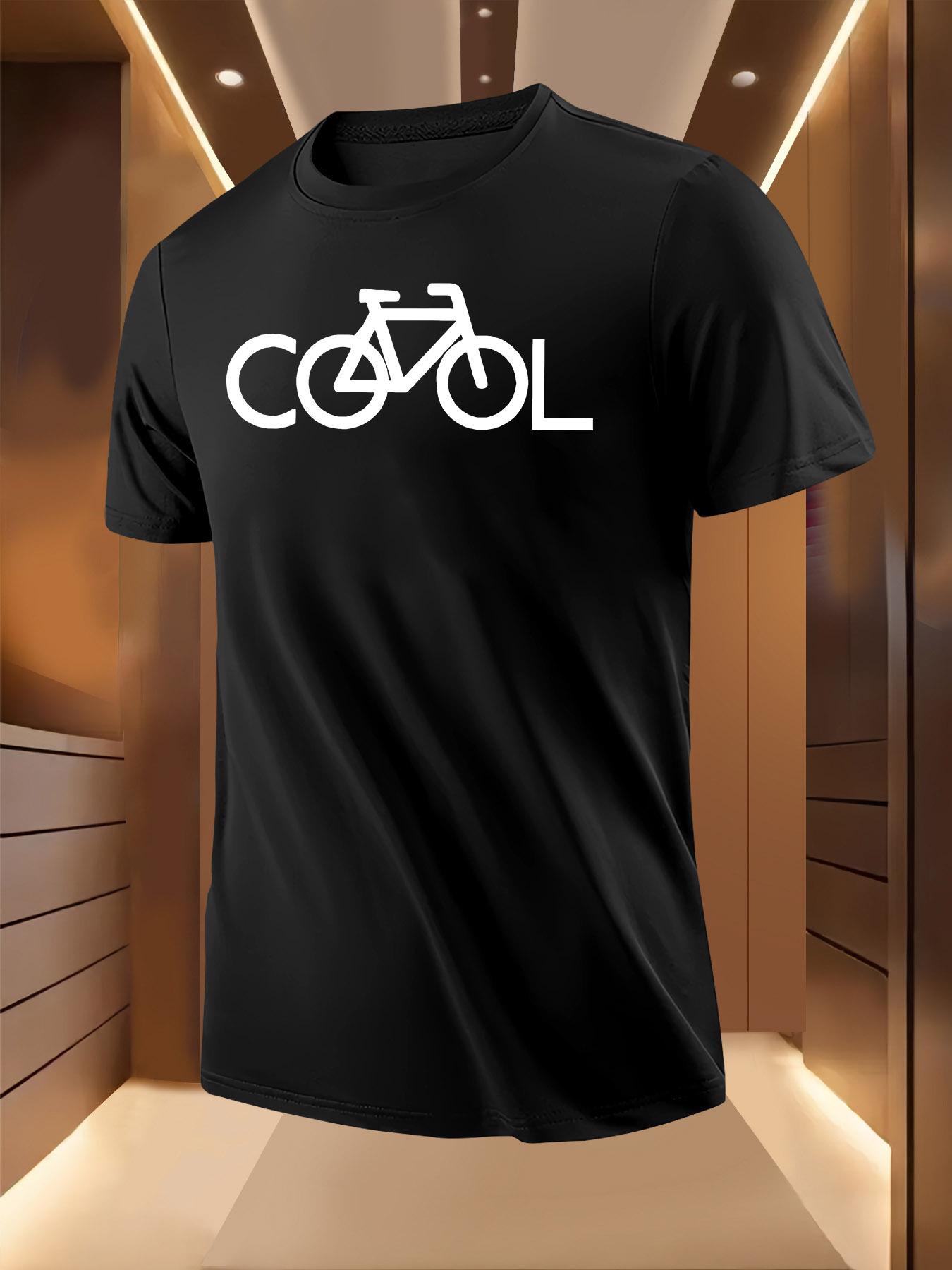 Bicycle and COOL Letter Graphic Tshirt Graphic Tshirt - B... M
