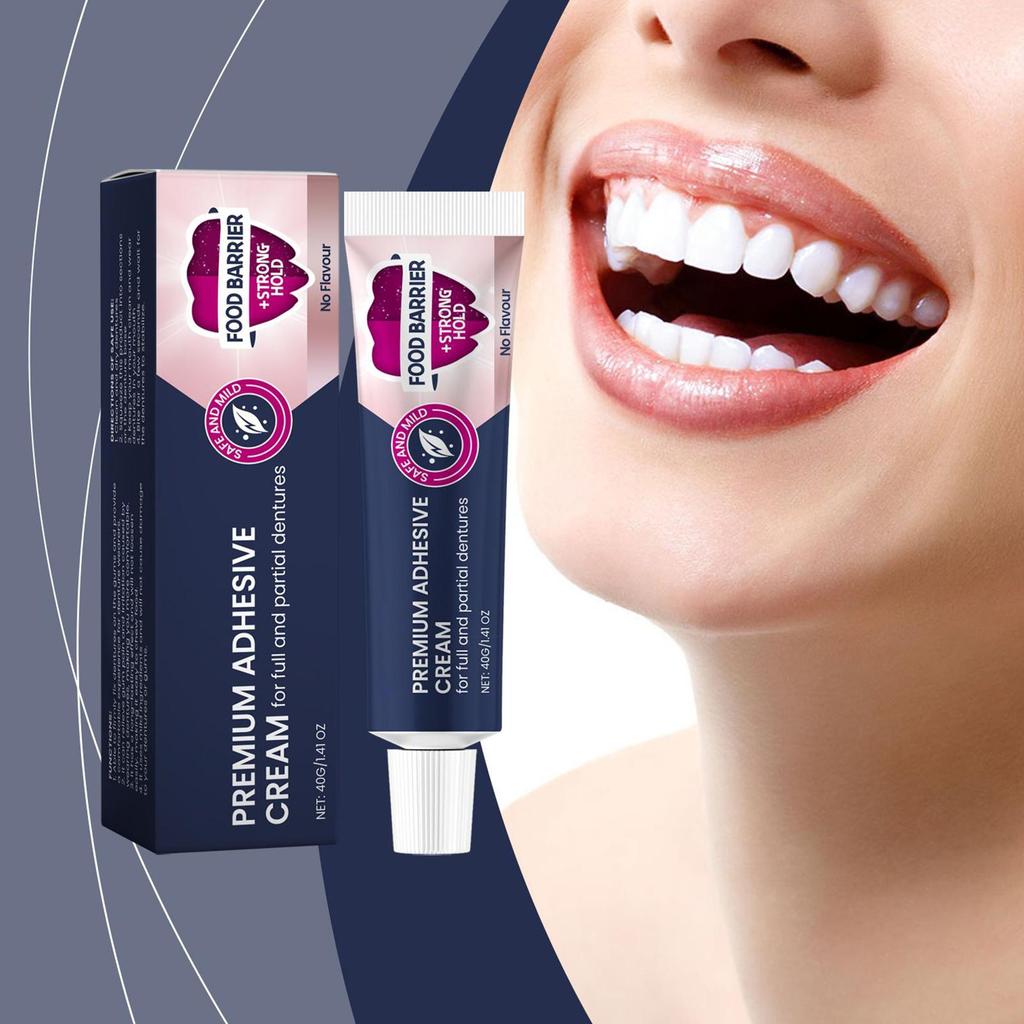 Denture Adhesive Retainer Bonding Cream 40g Thermoplastic Denture Adhesive for Temporary Fix Daily Care Women Men Seniors Teeth