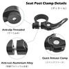 TRIWONDER Aluminiumlegierung Sattel Schnell für und Fahrradsattelstützen Klemme, Leichtgewicht, Schnellspanner, 28.6, 31.8, 34.9mm