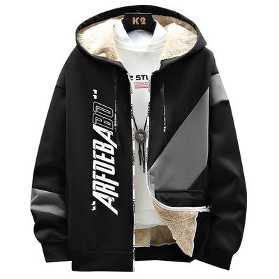 Lamb Wool and Thick Wool Jacket, Men's Sports Top, Warm Hoodie